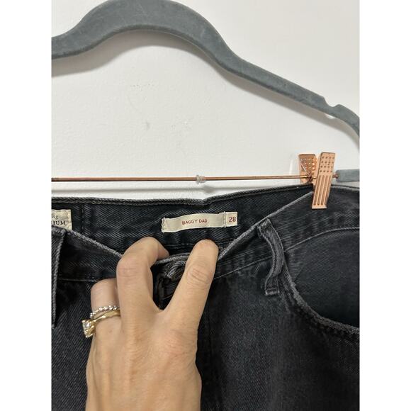 Levi's Premium Jeans Women's 28 Baggy Dad Wide Leg Black Denim Grunge Retro - Picture 2 of 11